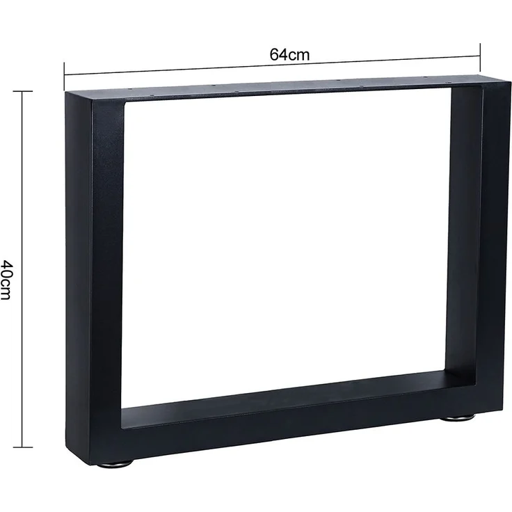 Tischuntergestell 64x40cm Möbelfüße Schwarz Tischbeine Industrie Bankkufen Stahl – Bild 10