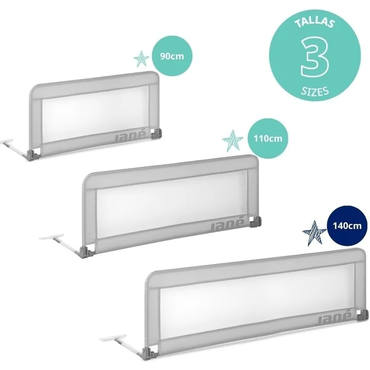 Jané - Klappbares Bettgitter, Länge 140 cm, Transporttasche, extra hoch – Bild 3