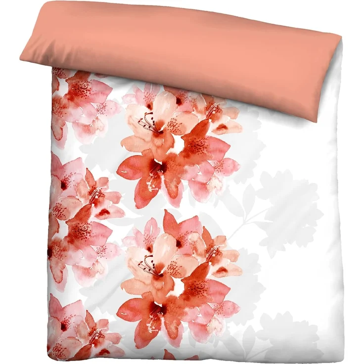 Traumhaft schlafen - Castell - Markenbettwäsche Polycotton Biber 0350349 FLORAL WENDE, terra, 1x 155x220 cm + 1x 80x80 cm – Bild 2