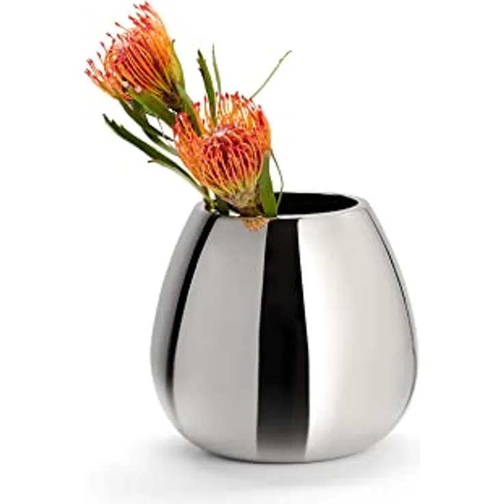 PHILIPPI Anais Vase, hochwertige Aluminiumvase in S, stabiler Fuß, ideal für große Blumenbouquets