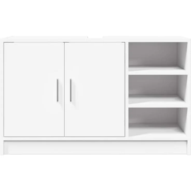 vidaXL Waschbeckenunterschrank Weiß 90x29x55 cm Holzwerkstoff 848122 – Bild 7