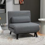 HOMCOM Sessel Schlafsofa, Klappmatratze, Bett, Gästebett (Klappbett, 1-St, Schlafsessel), für Wohnzimmer, Dunkelgrau