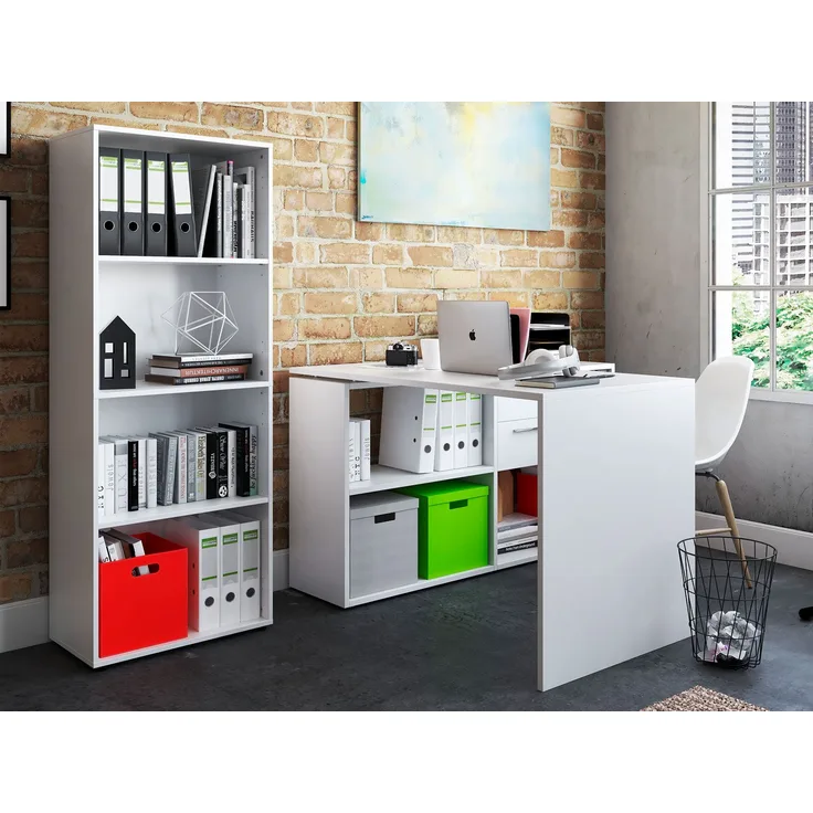 Büro-Set >Trio< in Weiß - 121x76x33cm (BxHxT)
