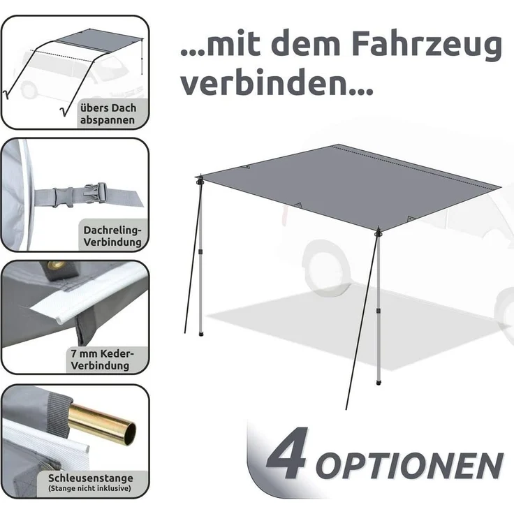 yourGEAR Sonnensegel yourGEAR Motorhome Tarp 260 x 240 Sonnensegel Bus Van Auto – Bild 5