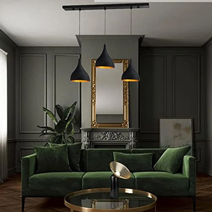 Bamyum Pendelleuchte Bamyum Pendelleuchte Schwarz, Adash, 3 Flammige Metall Ø26 cm Lampe, ohne Leuchtmittel – Bild 5