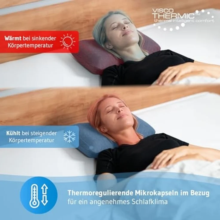 Reisekissen VOLAR | Orthopädisches Nackenkissen mit Memory-Foam gegen Nackenschmerzen | Kleines Kopfkissen für Reisen im Auto, Flugzeug, Zug, Hotel & Camping – Bild 3