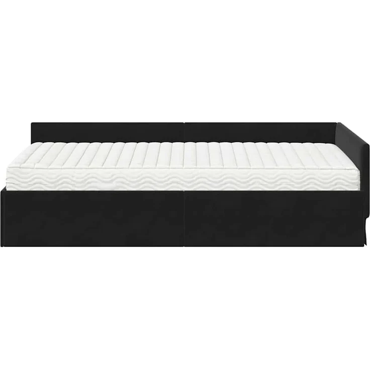 vidaXL Eckbettgestell mit Matratze Sonstiges 2 pcs Schwarz Samt 3393639 – Bild 5