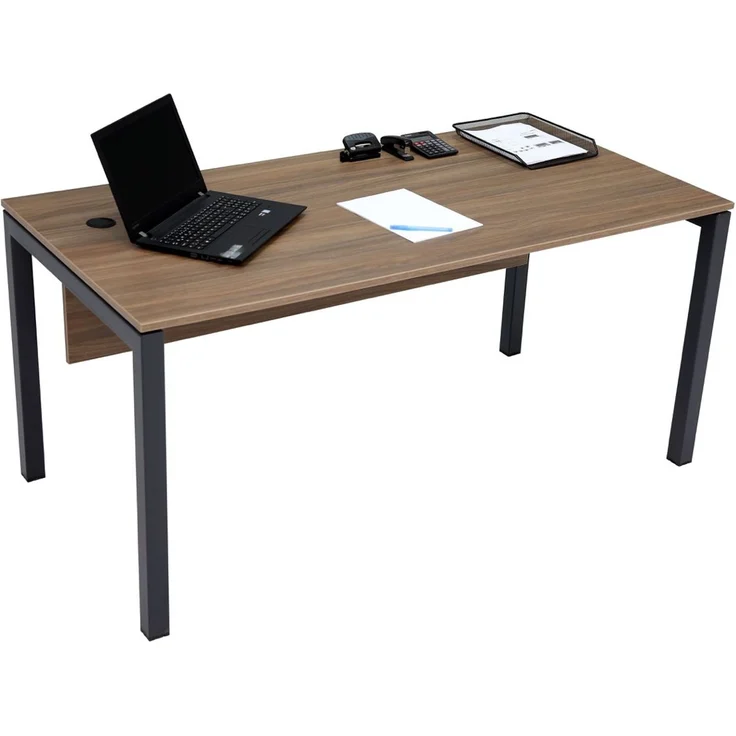 Schreibtisch Tetra, 160 x 80 x 75 cm, Nussbaum Dekor/anthrazit RAL 7016 – Bild 6