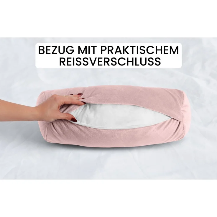 Amilian Nackenrolle 15x40 cm mit Bezug - Kissenrolle - Bettrolle - Nackenstütze, Nackenrolle mit Bezug, ideal als Sofakissen, Kissen, Dekokissen, dekoratives Lagerungskissen für Sofa und Bett – Bild 3