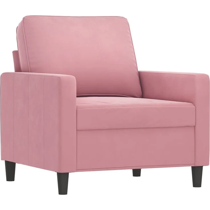 vidaXL Sessel mit Hocker Rosa 60 cm Samt 3201048 – Bild 3