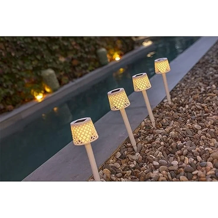 NewGarden New Garden Gretita Solar Erdspieß Leuchte 4er Pack Weiß – Bild 3