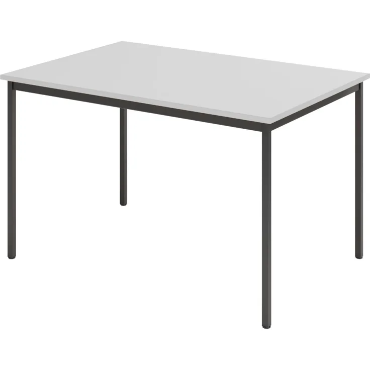 bümö Tisch, Multifunktionstisch 120 x 80 cm in Grau/Schwarz - Besprechungstisch, Konferenztisch, Meetingtisch, Mehrzwecktisch, Pausentisch, Besprechungsraum, Meetingraum, Pausenraum, VS12-5-D
