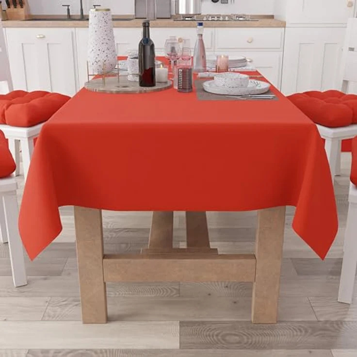 Petti Artigiani Italiani - Tischdecke, Küchentischdecke aus Baumwolle, einfarbig, quadratisch, rot, für 4 Plätze (140 x 140 cm) – Bild 2