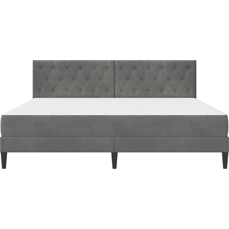 vidaXL Bettgestell mit Matratze Dunkelgrau 200x200 cm Samt 3415073 – Bild 6