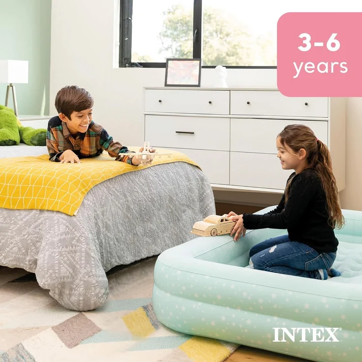 Intex Kinder Reisebett mit Pumpe, mint, 107 x 168 x 25 cm – Bild 7