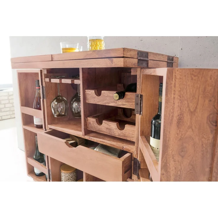Wohnling 'HARLEM' Hausbar, Massivholz Akazie, 91 x 65 x 50 cm – Bild 6
