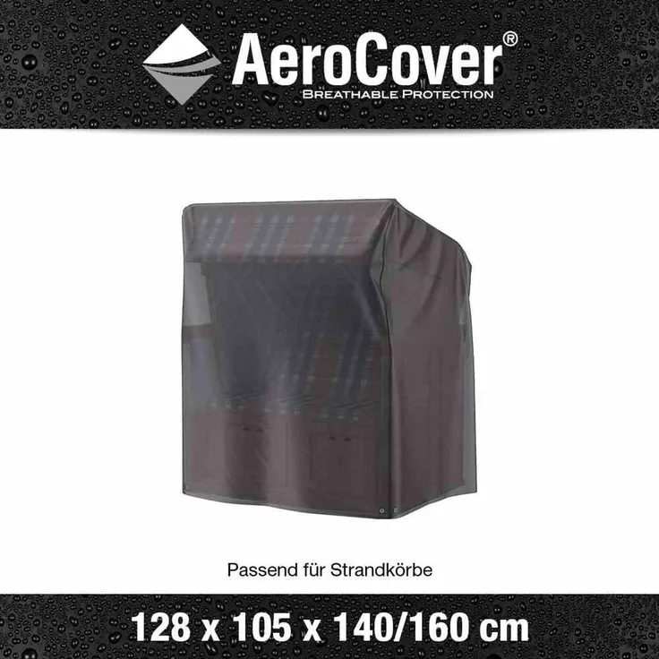 AeroCover Schutzhülle für Strandkorb, Polyester anthrazit, 128 x 105 x 160 / 140 cm