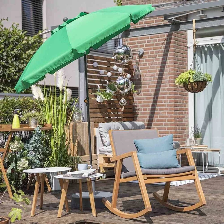 Tropico Mittelstockschirm anthrazit/natur Ø 250cm – Bild 8