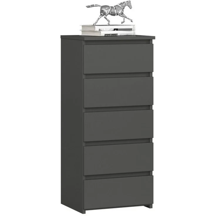 Home Collective Kommode 40 cm breit Holz Highboard Sideboard für Flur Schlafzimmer Wohnzimmer (Mehrzweckschrank Schrank schmal Kommode Schlafzimmer mit Schubladen), Kinderzimmer Organizer, 92 cm hoch mit 5 Schubladen graphit – Bild 4