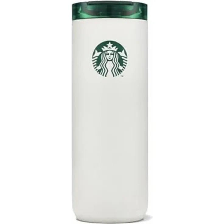 Starbucks Frühstücks-Geschirrset Starbucks Snow Tumbler white green lid insulated 476ml