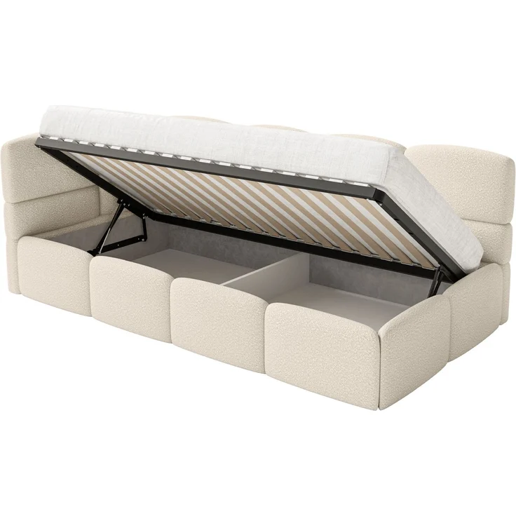 Selsey 'Cloudy' Jugendbett links, Bouclé Hellbeige, 90x200 cm – Bild 4