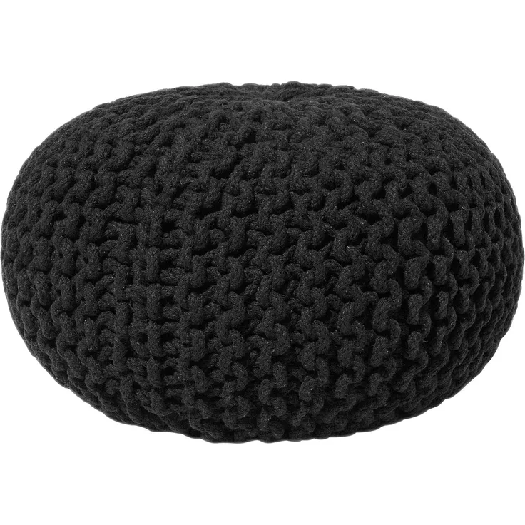 Pouf schwarz ⌀ 40 cm CONRAD