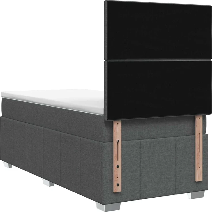 vidaXL Boxspringbett mit Matratze Dunkelgrau 100 x 200 cm Stoff 3454072 – Bild 8