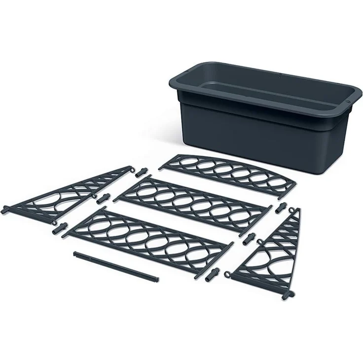 Prosperplast Blumenkasten mit Pergola (Bloma), mit Rankhilfe, wetterbeständig, Garten, Terrasse – Bild 1