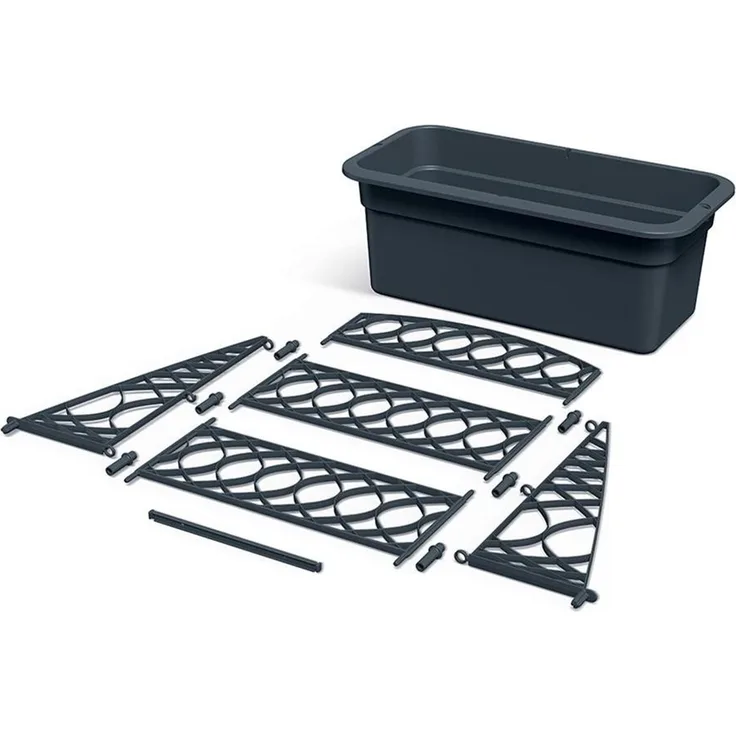 Prosperplast Blumenkasten mit Pergola (Bloma), mit Rankhilfe, wetterbeständig, Garten, Terrasse