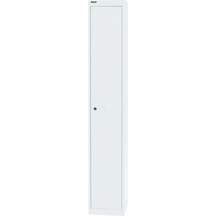 Bisley Garderobenschrank Office, 1 Abteil, 1 Fach, T 305 mm, Farbe verkehrsweiß – Bild 3