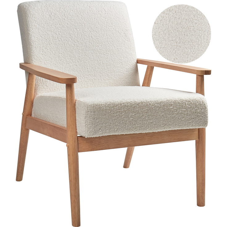 Sessel ESRUM Bouclé Cremeweiß