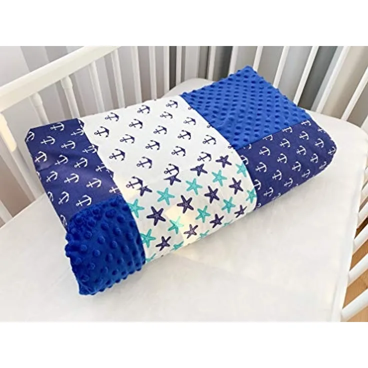 Babydecke Kuscheldecke Krabbeldecke Patchworkdecke Spieldecke Kinderwagendecke aus 100% Baumwolle (80x120 cm). Super weich und flauschig. Kuschelige Lieblingsdecke für Ihr Baby