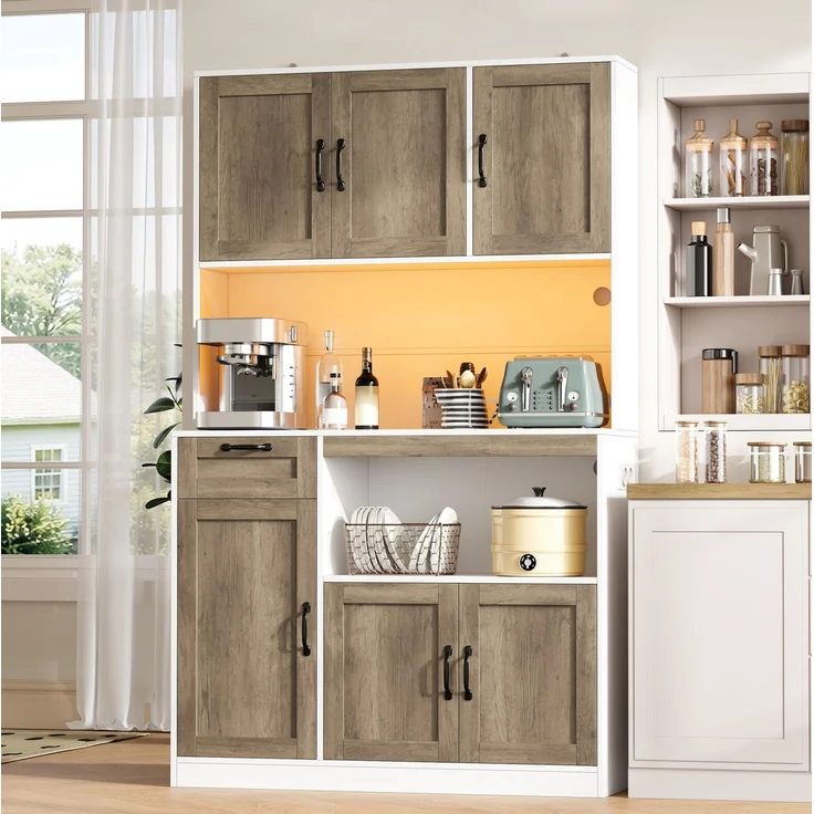 Küchenschrank 110 x 40 x 180 cm mit RGB-LED-Beleuchtung und vielseitigem Stauraum – Bild 5