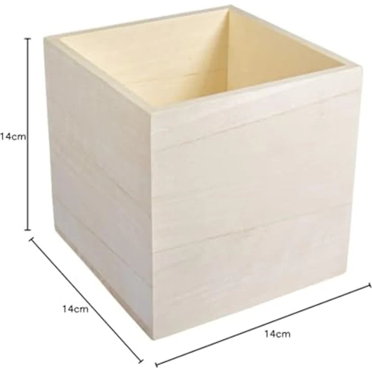 Holz Kosmetiktücher Box FSC 100%, 14x14x14cm, natur – Bild 7