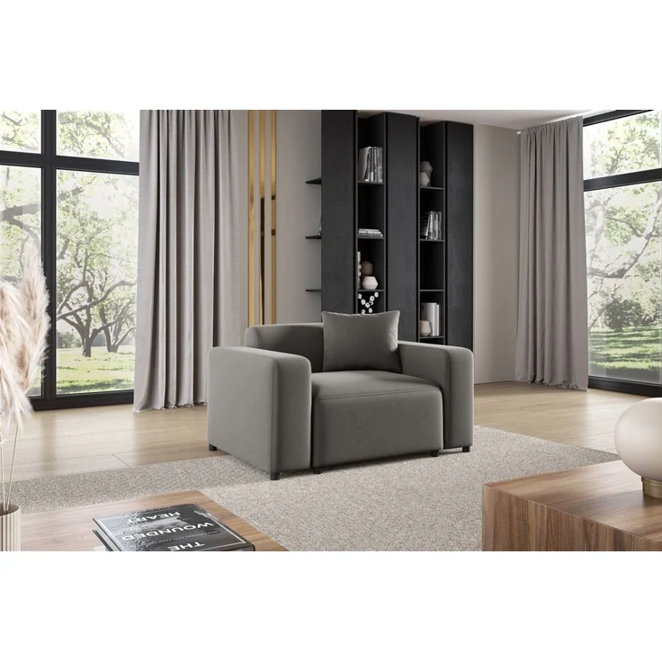 Sessel Designersessel MEGAN in Stoff Salvador Grau – Bild 1