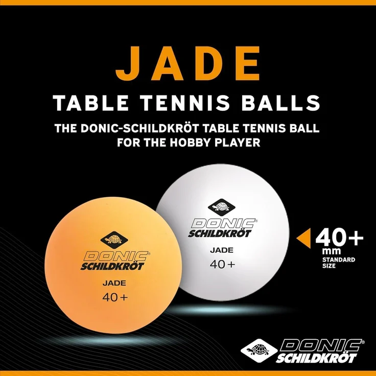 Tischtennisball Jade, Poly 40+ Qualität, 6 Stk. im Karton, 3x Weiß / 3x Orange – Bild 3