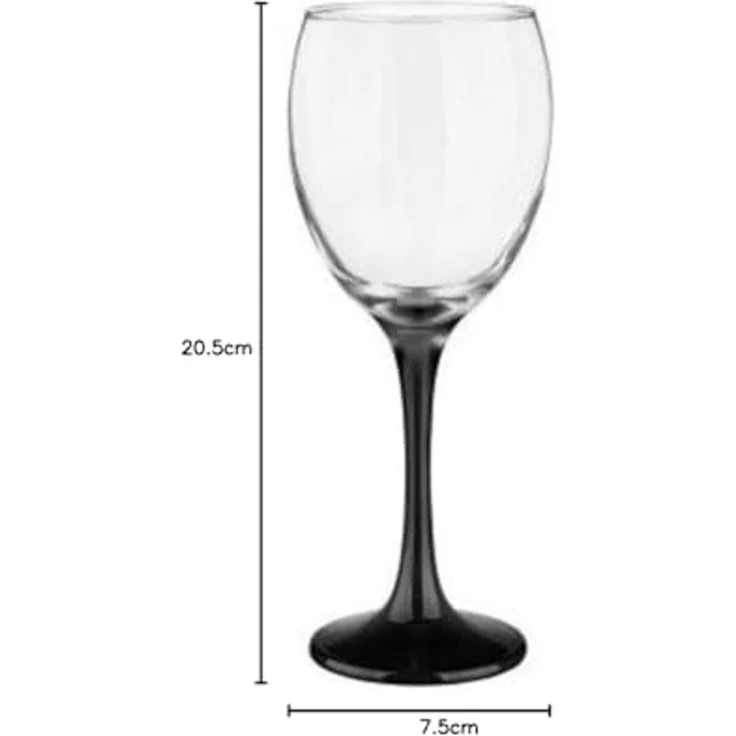 6 Weingläser 300ml mit schwarzen Füßen Weinglas Weißweingläser Rotweingläser Weinkelche – Bild 5