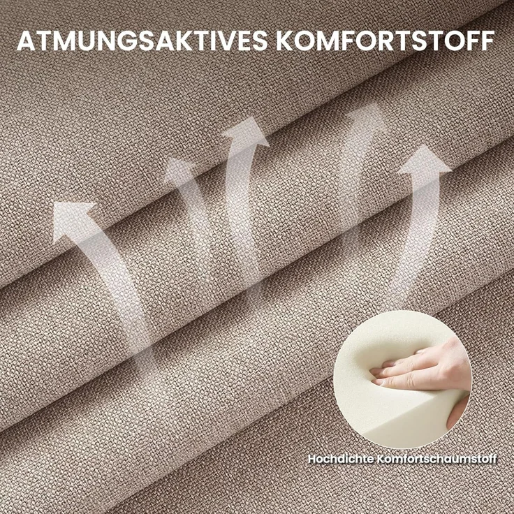 COLAMY Esszimmerstühle 4er Set, Polsternder Stühle Esszimmer mit Rückenlehne, Moderne Küchenstühle Gepolstert, Stoff Dining Chairs mit Back und Holzbeinen für Esszimmer, Küche, Restaurant, Kamel – Bild 6