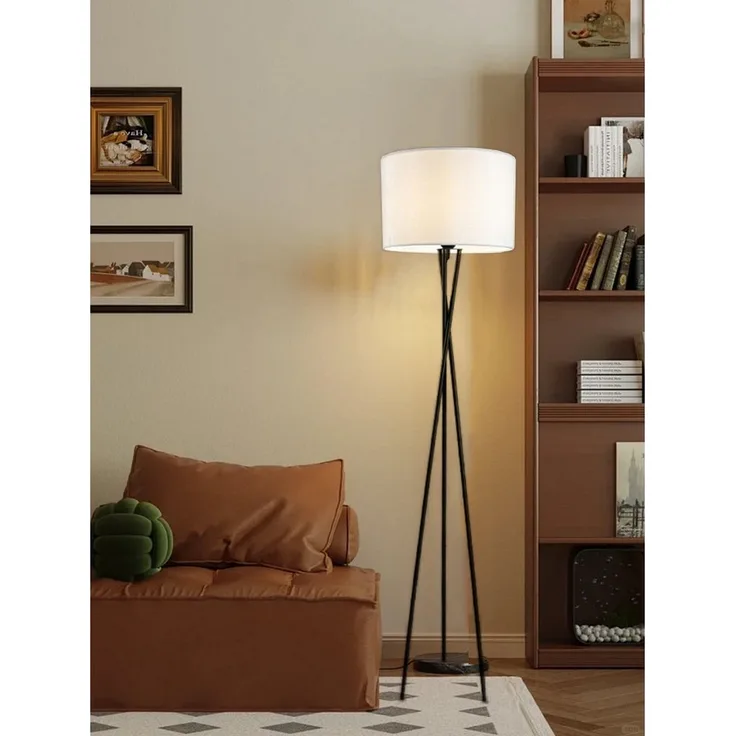 OYLCDI Stehlampe LED Stehlampe dimmbar Wohnzimmer Leselampe schwarz Standleuchte, 9W LED-Leuchtmittel,Stehlampe, Stehleuchte 165cm, mit Fußschalter, Leuchtmittel wechselbar, warmweiß-Neutralweiß-kaltweiß, Stehleuchte Triangle Stehlampe Wohnzimmer mit S...