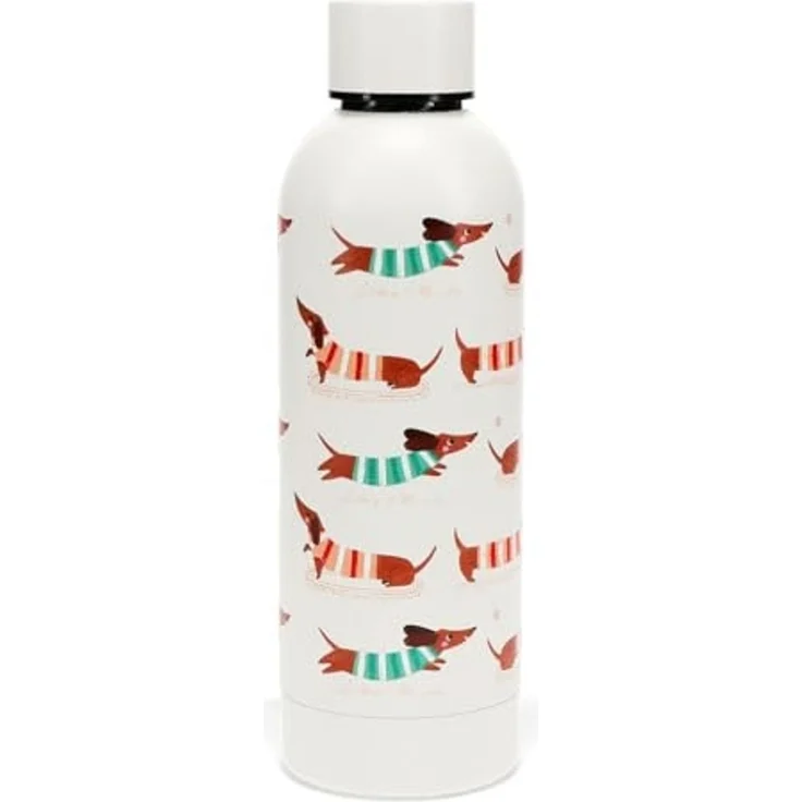 Rex London Isolierflasche Sausage Dog - Dackel Motiv für 500ml, Edelstahlflasche mit 3D-Prägeeffekt – Bild 2