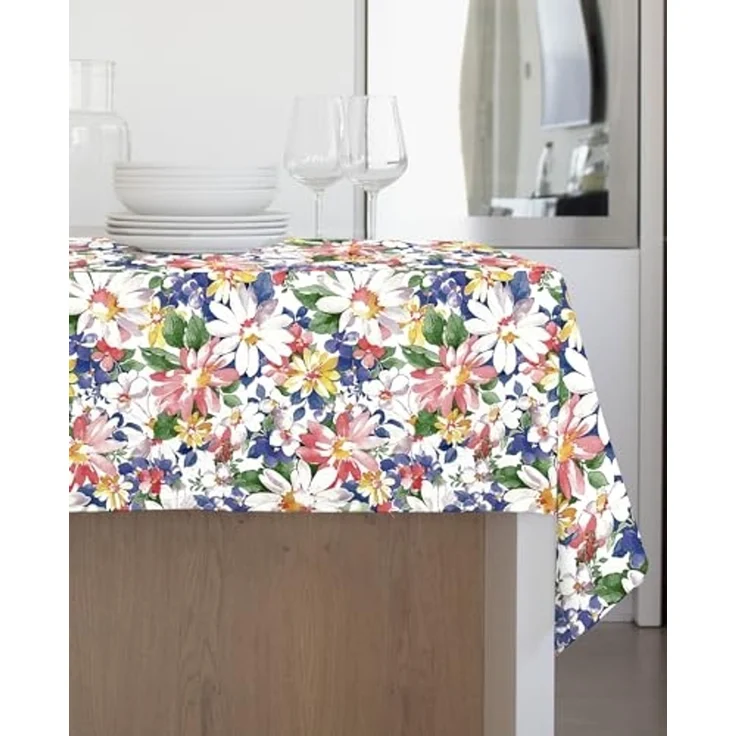 GEMITEX Tischdecke Tradition, Plüsch, gewachst, wasserdicht und schmutzabweisend, Dekor 4133 Blumen von Sanremo, ideal für rechteckige Tische für 6/8 Personen, 140 x 180 cm, hergestellt in Italien, – Bild 2