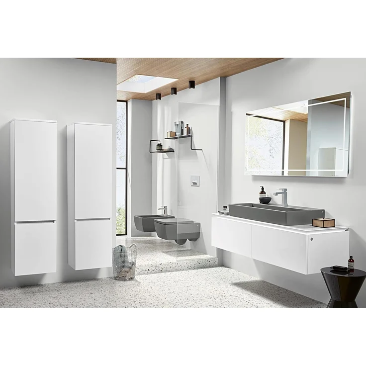 Villeroy & Boch Memento 2.0 WC-Sitz, Toilettendeckel mit Absenkautomatik, abnehmbarer Toilettensitz aus bruchsicherem Duroplast, Klodeckel Original Ersatzteil, rechteckig, Graphite, matt – Bild 9