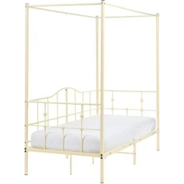 Himmelbett Metall ARTONNE 90 x 200 cm Beige – Bild 1