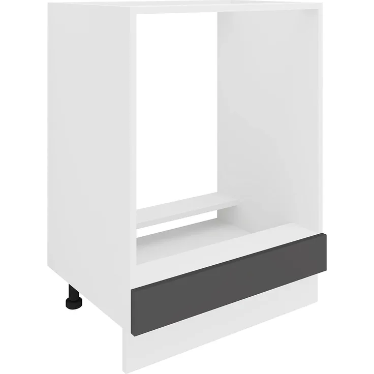VCM Küchenmöbel Herdumbauschrank & Ofenschrank Esilo 918680 Weiß / Anthrazit H. 82 x B. 60 x T. 46 cm