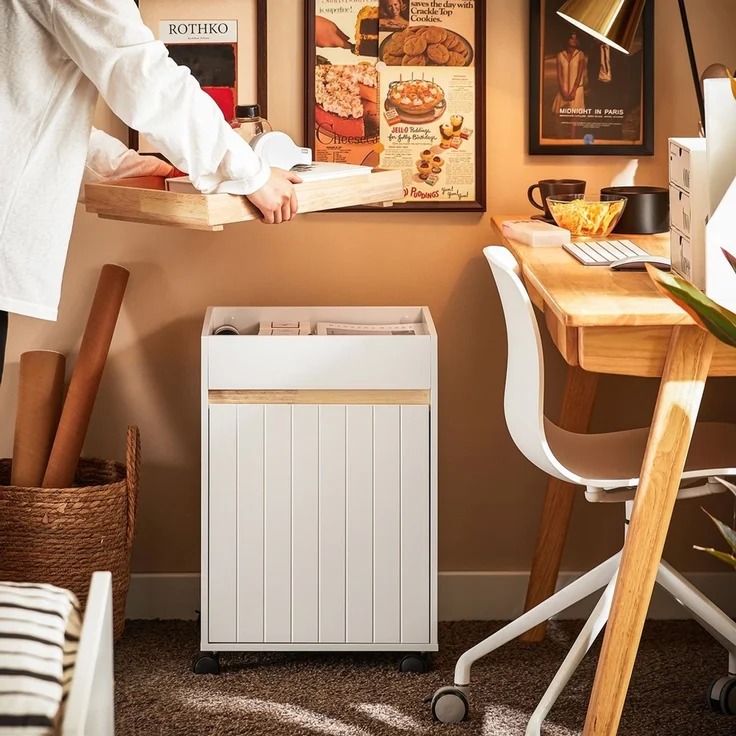 SoBuy ASK03-W Schubladenschrank Büro, MDF, Lackiert, Weiß, 45 x 60 x 45 cm – Bild 10