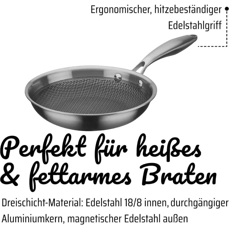 GSW 868518 Inoxxa Black, Bratpfanne mit Wabenstruktur - ⌀24 cm – Bild 3