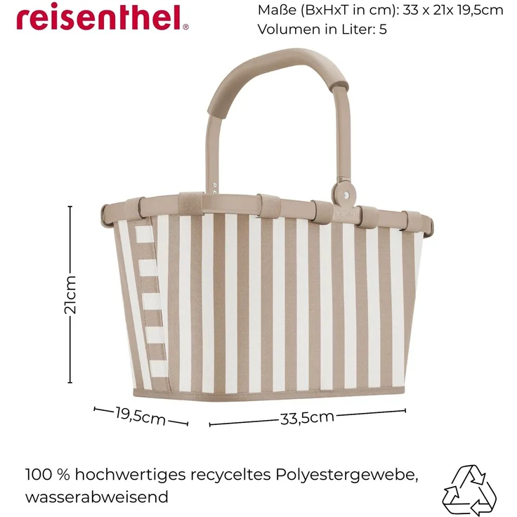 Reisenthel Carrybag XS Summerstripes Coffee 33.5x21x19.5 cm – Bild 3