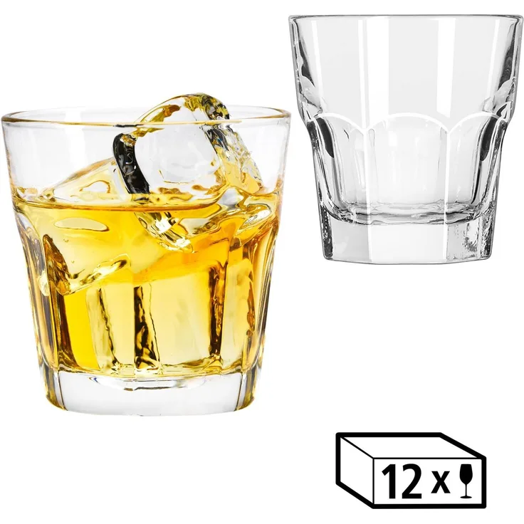 LIBBEY Gläser-Set Rocks Glas -GIBRALTAR- 207 ml, Ø: 8,5 cm, H: 8,5 cm, 12er Set, 12-tlg, Glas, hochwertig verarbeitet, im modernen Design
