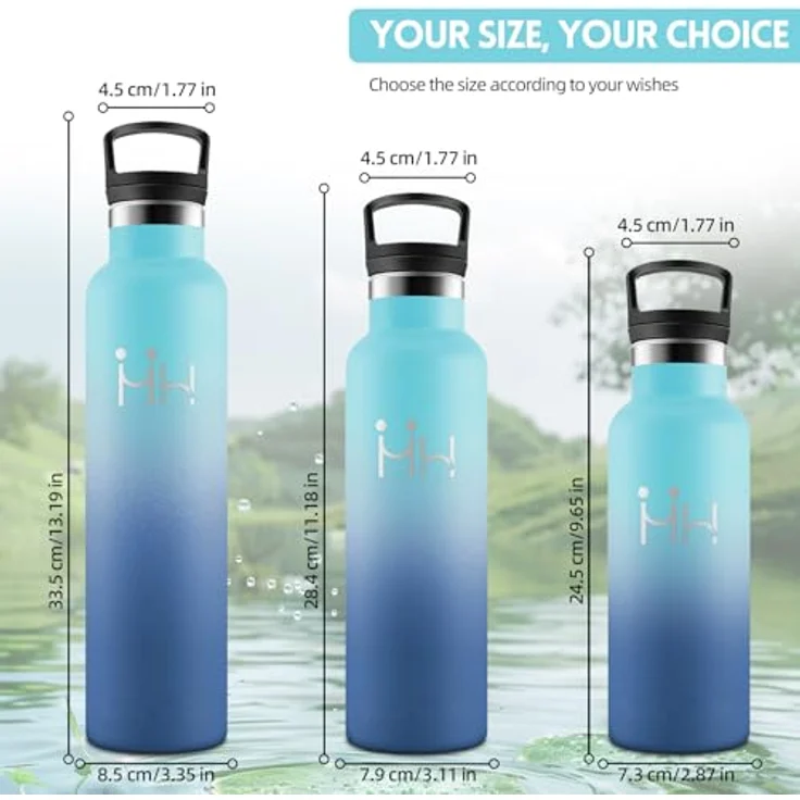 HoneyHolly Trinkflasche 1L, BPA-Frei, Trinkflasche Edelstahl, Thermosflasche, Auslaufsichere Isolierflasche Doppelwandig, Wasserflasche, Thermoskanne, mit Strohhalm, Thermoskanne Kohlensäure Geeignet – Bild 6
