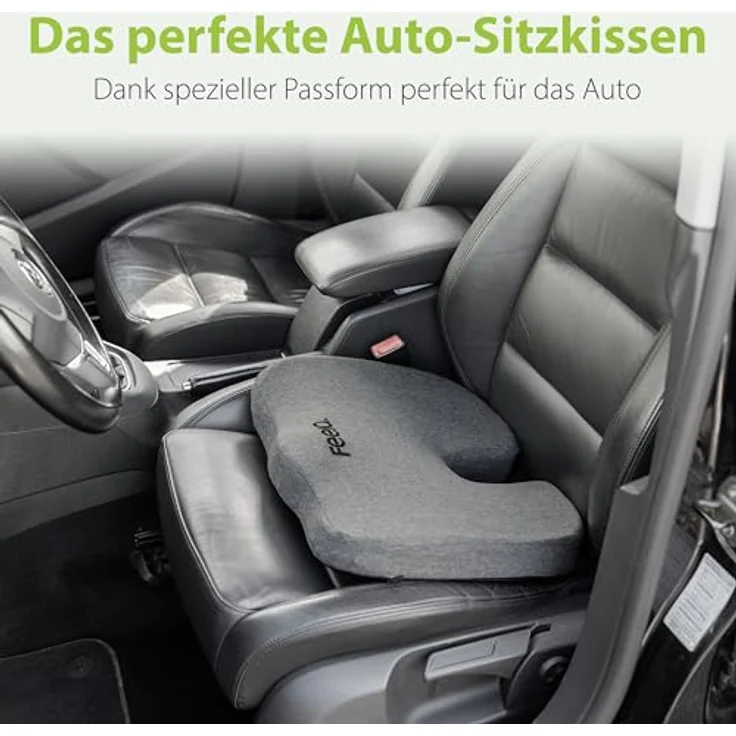 feela Sitzkissen Orthopädisches Auto-Sitzkissen – entlastet Rücken & Steißbein, Mehr Komfort auf langen Fahrten – fördert Haltung & entspanntes Sitzen – Bild 3